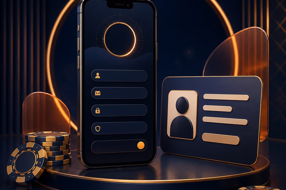 Illustration af registrering og kontokontrol hos Nine Casino